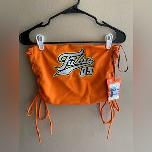 NWT Forever 21 x FUBU track set. Crop top, track pants, and two shoelace sets!